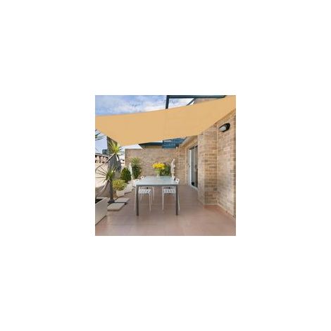 Voile d'ombrage Carré 2x2m Imperméable,Toile Ombrage 160 g/m² Protection UV 95% pour Jardin,Terrasse,Balcon,Extérieur,Cordon de Montage Inclus,Sable (1/5)