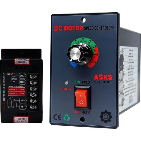 Variateur de Vitesse pour Moteur Dc12-60V 20A, Régulateur de Vitesse pour Moteur PWM Réglable Compatible, Variateur de Frequence pour Moteur avec DC 12-60V Moteurs 550, 775, 795,895 (1/5)
