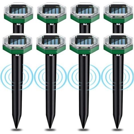 Anti-Maulwurf Ultraschall Solar 8 Stück, Wasserdichter Solar-Maulwurfschreck IP65, Ideal für Gärten und Terrassen