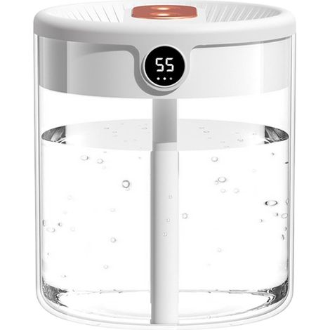 Umidificatori d'aria per camera da letto, Umidificatori per camera da letto, Umidificatori a doppio spruzzo con riempimento dall'alto, Serbatoio da 2 litri di grande capacità - Supporti per diffusori 