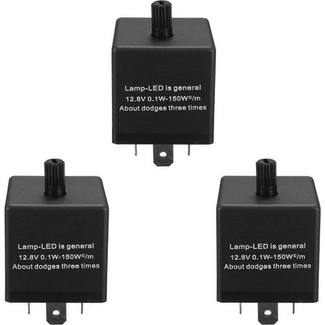 Relais clignotant LED réglable 3 broches 12 V pour clignotants de voiture (1/5)