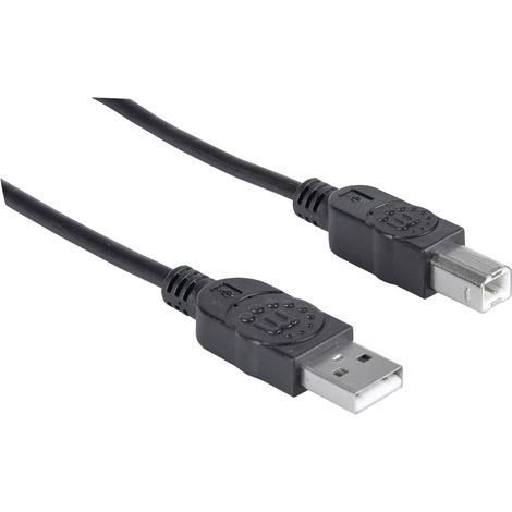 Câble d'imprimante Manhattan USB 2.0 AM-BM, blindé, 5 m, noir (1/4)