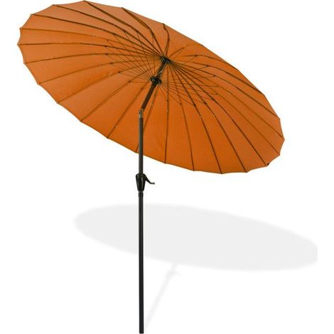 Dema – Parasol droit inclinable 2,5 m – Toile polyester imperméable 180 g/m² – Longeron aluminium – Hauteur 245 cm – Ø 250 cm