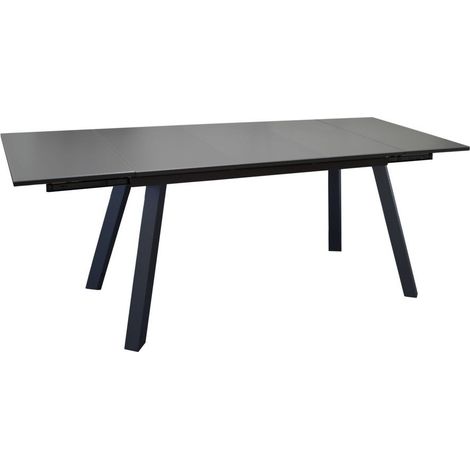 Table de jardin extensible rectangulaire 150/250 cm – Plateau en verre texturé – Aluminium époxy – Accueille jusqu'à 10 personnes – Proloisirs (1/8)