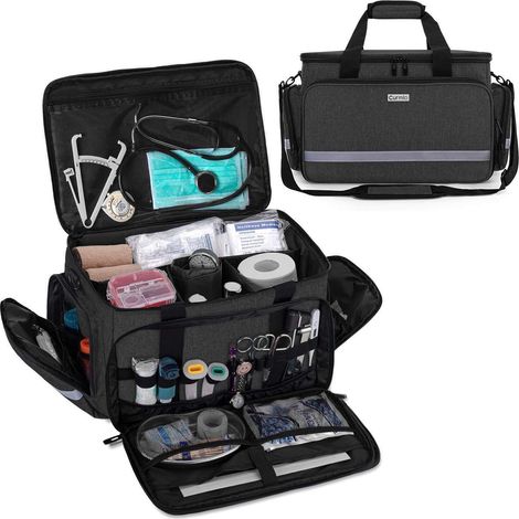 Sacoche médicale portable avec de nombreux compartiments, hydrofuge, pour les premiers secours