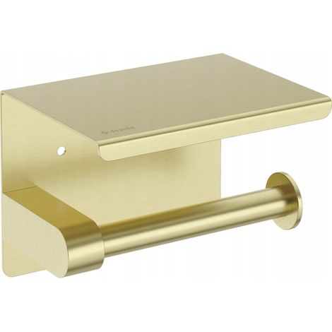 Deante Rundes Wandregal für Toilettenpapier mit gebürstetem Gold
