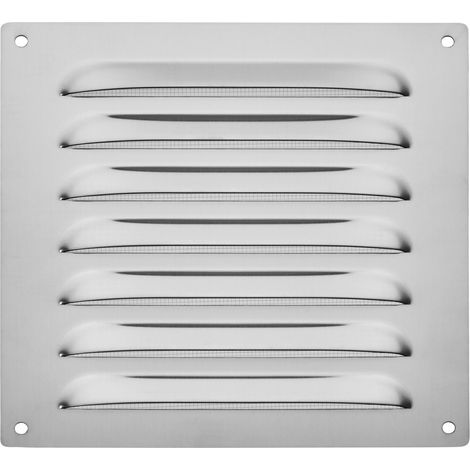 SOTECH Lüftungsgitter Edelstahl gebürstet aufschraubbar mit Insektenschutz, 165 x 165 mm