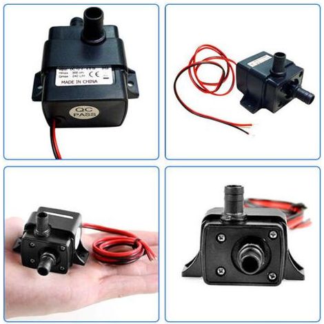 12V Pompe à Eau Silencieux Etanche Pompe Submersible de Fontaine Aquarium 240L/H Lift 300cm