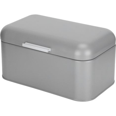 Boîte de rangement pour pain et pâtisseries, grise, idéale pour la cuisine et la boulangerie. (1/5)