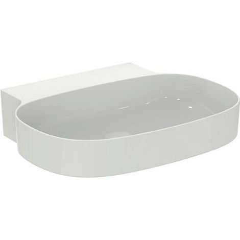Lavabo Linda-X sans trou, sans robinetterie, 600x500x135 mm, poli blanc avec IP