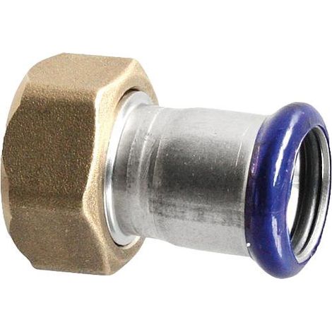 Raccord a sertir en inox Contour M, raccord a vis 18x3/4 avec manchon presse BG