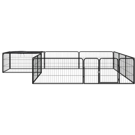 Maison Exclusive - Box Cani 12 Pannelli Nero 100x50 cm Acciaio Verniciato Polvere
