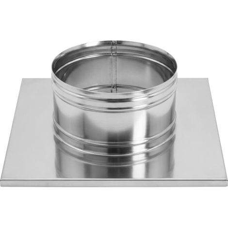 MAKA Base Forata Innesto Femmina Canna Fumaria Acciaio Inox 400x400 mm → Ø 350 (1/5)