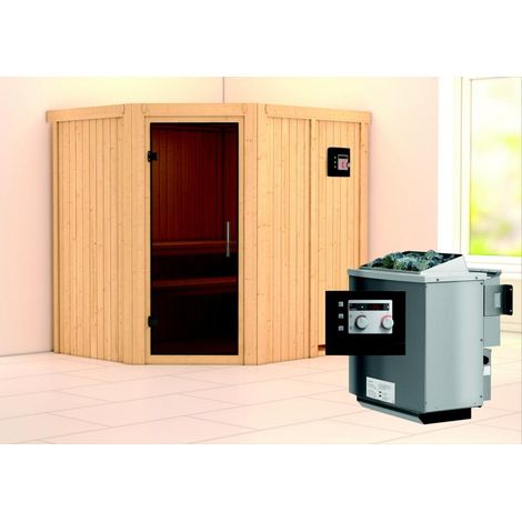 Siirin Eck,9kW Bio.Strg easy graphitfarbende Ganzglastür