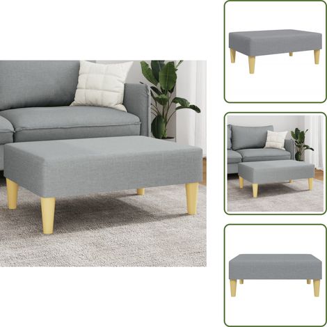 The Living Store Fußhocker Hellgrau 77x55x31 cm Stoff - Sitzsack - Hocker - Fußhocker - Beistelltisch - Grau (1/5)