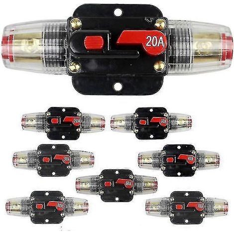 Fusible à réarmement automatique 20-150A, porte-fusible en ligne avec bloc, pour inverseur et circuit électrique, disjoncteur réinitialisable, protection surcharge, étanche et durable. (1/4)