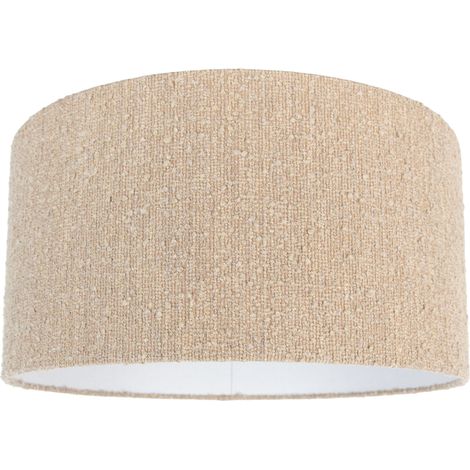 QAZQA Stoffen lampenkap beige met bouclé stof 50/50/25 (1/5)