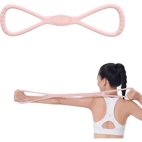 Bande de Résistance en 8, Élastique Fitness avec Poignées Ergonomiques pour Entraînement Épaules/Pull-Ups, Latex Naturel Multifonction (1/5)