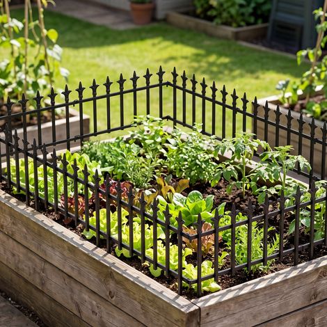 Clôture de jardin décorative en métal 5/10 pièces sans creuser pour pelouse - M (1/5)