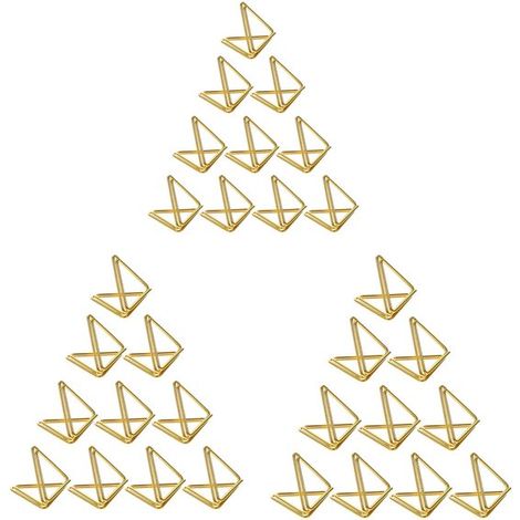 Ensemble de 30 pièces comprenant des porte-cartes de visite triangulaires, des porte-cartes de table, des porte-photos en métal, des pinces de présentation, des porte-photos dorés, des porte-notes et (1/5)