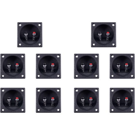 10X Forme Double Reliure Post Type Haut-Parleur Boite Terminal Coupe Noir (1/5)