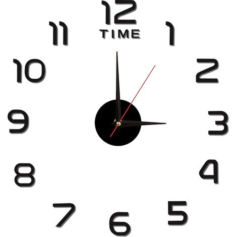 Wanduhr, Wandaufkleber, SCHWARZ