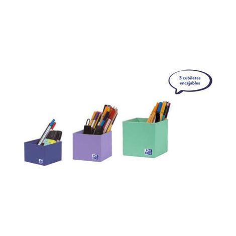 400175165 bandeja de escritorio/organizador Caja de cartón Azul, Lila, Color menta