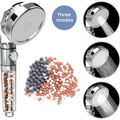 Pommeau de douche à filtration Douchette à main haute pression économie d'eau 3 modes ,Douche à Main Haute Pression Economie d'Eau Filter (1/5)