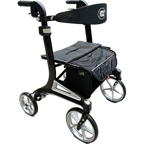 Carrito de paseo, diseño plegable compacto, asas ajustables, negro. (1/2)