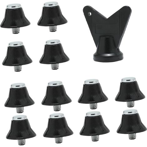 Juego de 12 botas de fútbol de repuesto M5 de 13 mm, cómodas, con llave y accesorios para entrenamiento y competición.