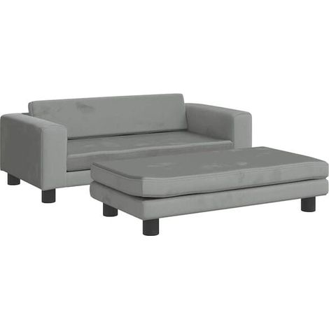 Panier pour chien extensible, gris clair, 100x50x30 cm, en velours.