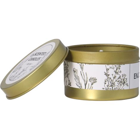 Duftkerze aus Sojawachs, rauchfrei, Aromatherapie-Kerze für Wohnzimmer, Schlafzimmer, Esszimmer, Badezimmer, Weißer Jasmin, mit goldener Schachtel (1/5)