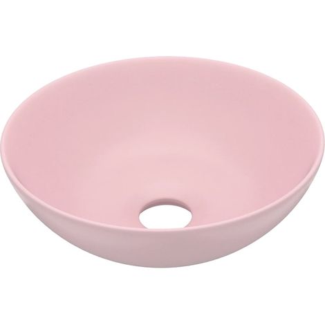 Lavabo de salle de bain Céramique Rose mat Rond