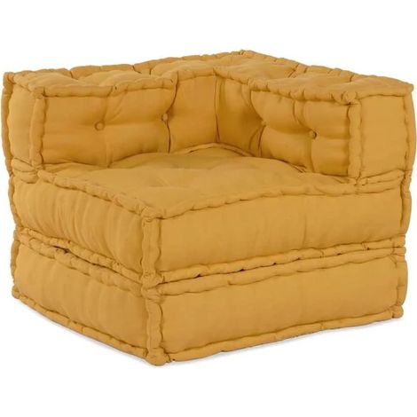Canapé modulable jaune, dimensions 70 x 70 x 54 cm, tissu (1/5)