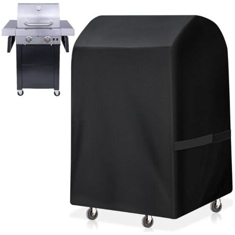 Housse Barbecue Exterieur, 7761110cm Bache Plancha Imperméable Universelle pour Barbecue Grilles, Housse Barbecue 420D Robuste, Noir (1/5)