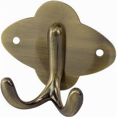 Trade Shop - Attaccapanni Appendi Abiti Asciugamani Parete Ottone Antico 1 Posto Doppio 52913 - (1/2)