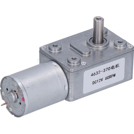 Moteur à vis sans fin à turbine, réducteur à engrenages, arbre de réduction, 60 tr/min, 12 V CC, 4632-370
