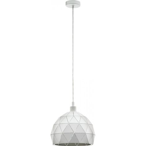 Eglo Iluminación Lámpara colgante Roccaforte blanca mediana 1xE27 Ø30cm (1/2)