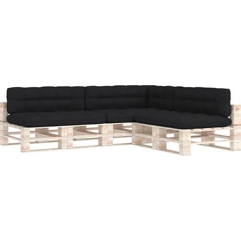 Maison Exclusive - Coussins de canapé palette lot de 7 Noir (1/5)