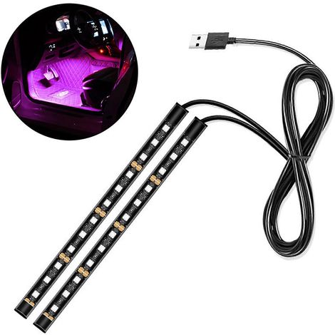 Bandes lumineuses LED pour voitures avec port USB, éclairage d'ambiance décoratif au sol, pièce détachée pour voiture (1/5)