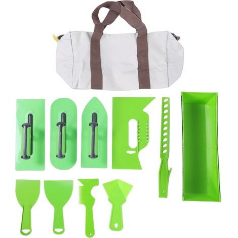 Lightweight ergonomic plastic trowel kit with storage bag for wall finishing (1/5)