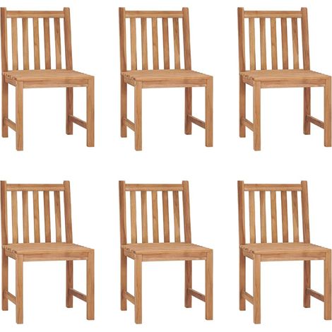 Maison Exclusive - Chaises de jardin lot de 6 avec coussins Bois de teck massif (1/5)