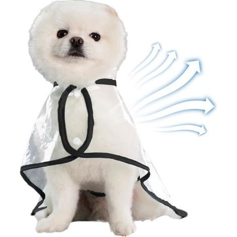 Imperméable pour Chien - Modèle avec Capuche - Couleur Noir - Ajustement Confortable - Résistant à l'Eau