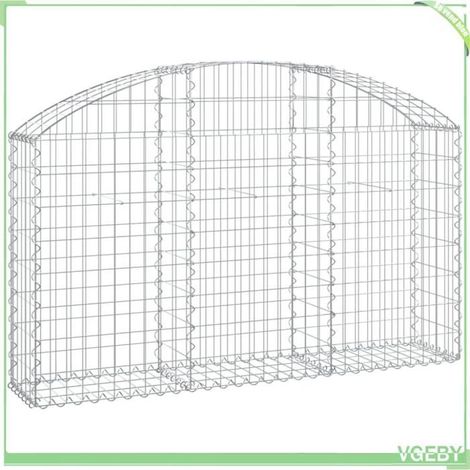 Panier de gabion arqué - FAFEICY - 153444 - 150x30x80/100 cm - Fer galvanisé - Fil 3,5 mm (1/4)