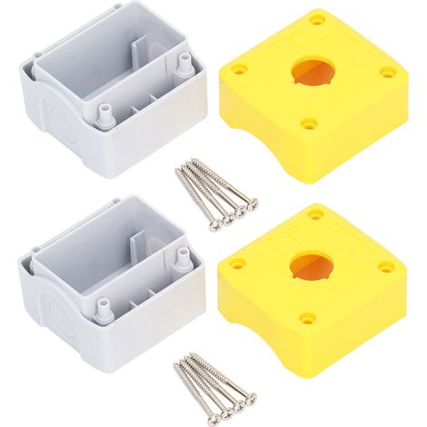 2 Kits de Boîtier Étanche à Bouton-Poussoir avec Vis de Fixation, Interrupteur Bouton Plastique (1/5)