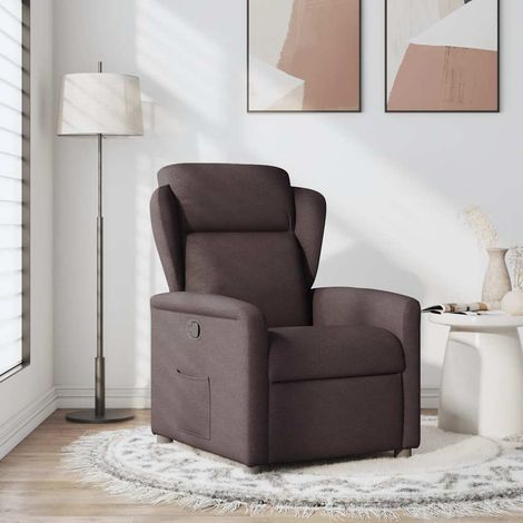 Maison Exclusive - Sillón reclinable de tela marrón oscuro (1/5)