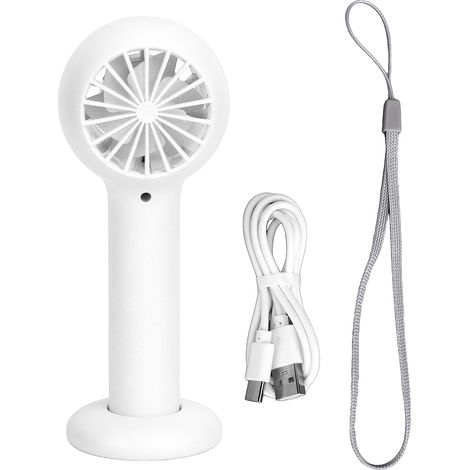 Mini-USB-Taschenventilator, wiederaufladbar, 3 Geschwindigkeitsstufen, Aromatherapie, tragbar, weiß, ideal für den Sommer (1/5)