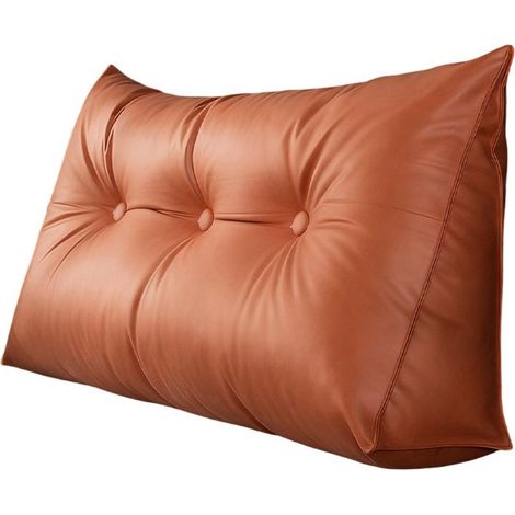 Coussin Compensé Triangulaire,100cm Oreiller De Lecture TêTe De Lit,Dossier De TêTe De Lit Amovible,Coussin Lombaire en Coin,Orange (1/5)