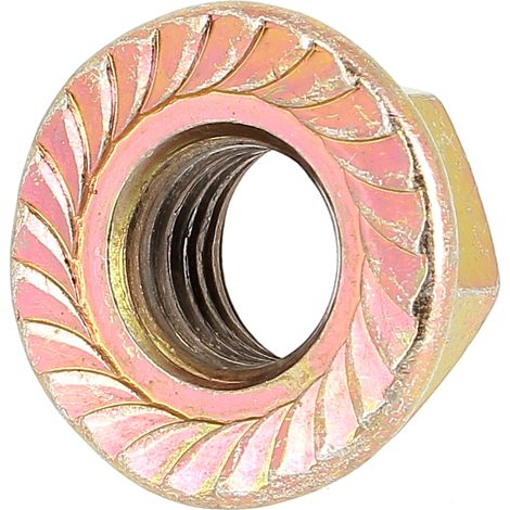 Ecrou A Embase Crantée M10 Bichromaté DIN 6923