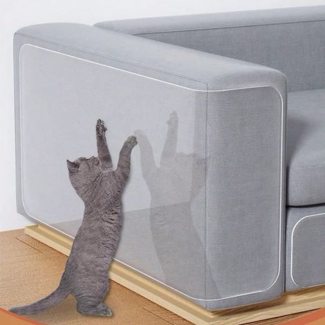 10 Protège-griffes pour chat : Film de protection meuble double face transparent, adapté pour canapé et fauteuil, autocollants anti-griffes pour animaux en PVC durable, 2043cm